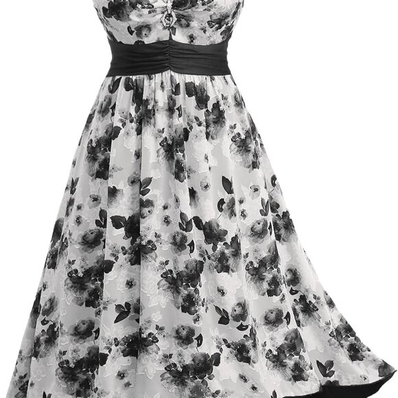 Women Plus Size Floral High Low Midi Sundress Sleeveless V-Neck - Picture 1 of 5
